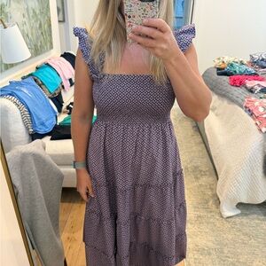 Purple Ruffle Sleeve Dress